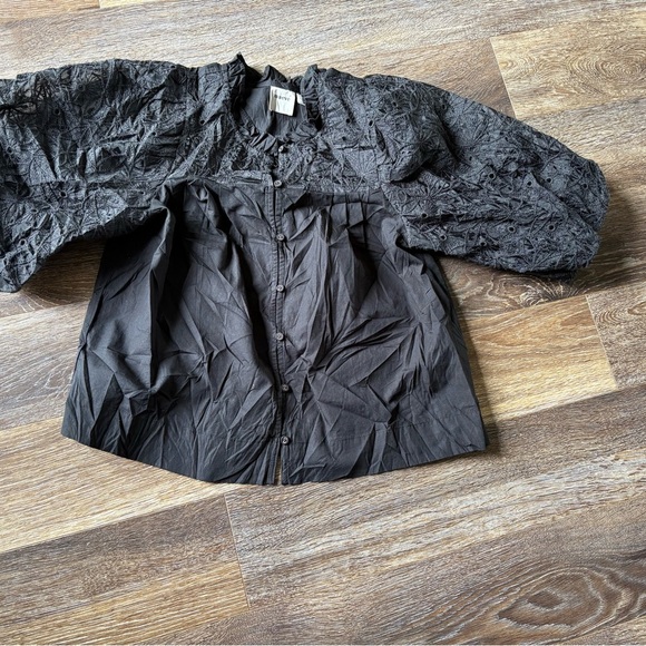 Puff-Sleeve Embellished Button-Front Blouse XS - Picture 8 of 10